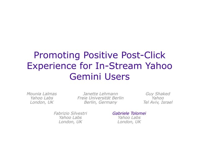Promoting Positive Post-click Exper...