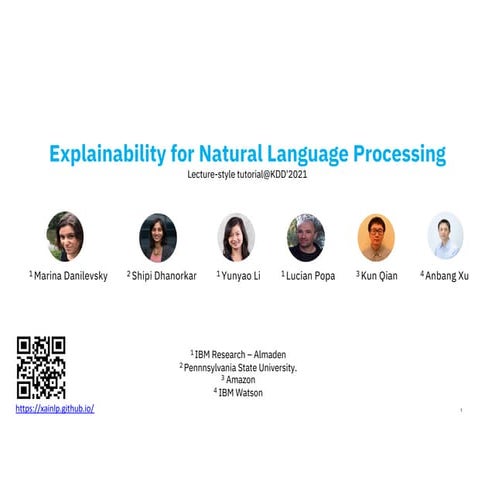 Explainability for Natural Language Processing