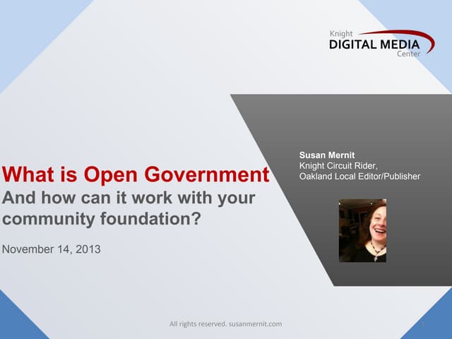 What is Open Government, and how can it work with your community foundation?