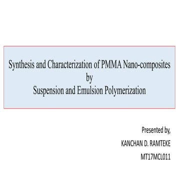 Synthesis and Characterization of PMMA Nano-composites 