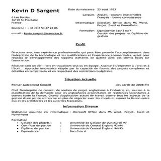 CV English in French pdf