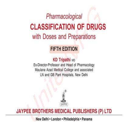 Kd Tripathi Classification Of Drugs 1 Pdf