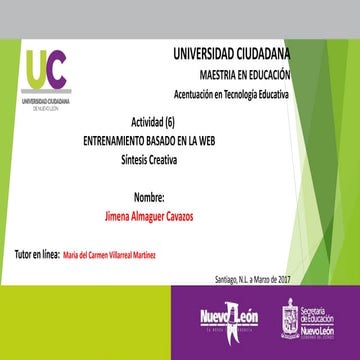 2.entrenamiento basado en la web. 6. Tarea: Síntesis creativa en .ppt 