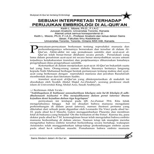 Keajaiban Embriologi Dlm Al Quran