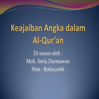 Keajaiban angka dalam al qur’an