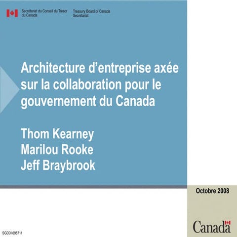Architecture d’entreprise axée sur la collaboration pour le gouvernement du C...