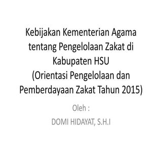 Kebijakan kemenag tentang zakat