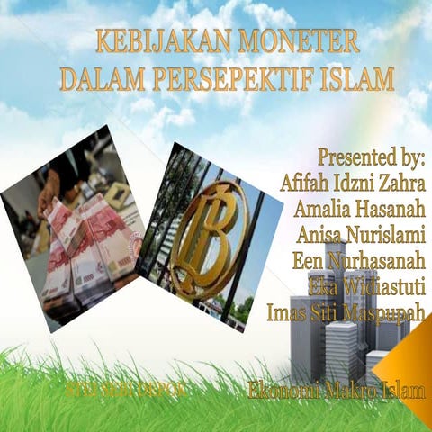 Kebijakan moneter dalam perspektif islam
