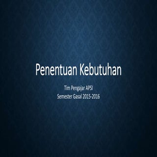 Kebutuhan