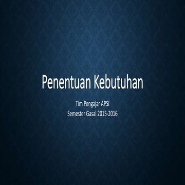 Kebutuhan
