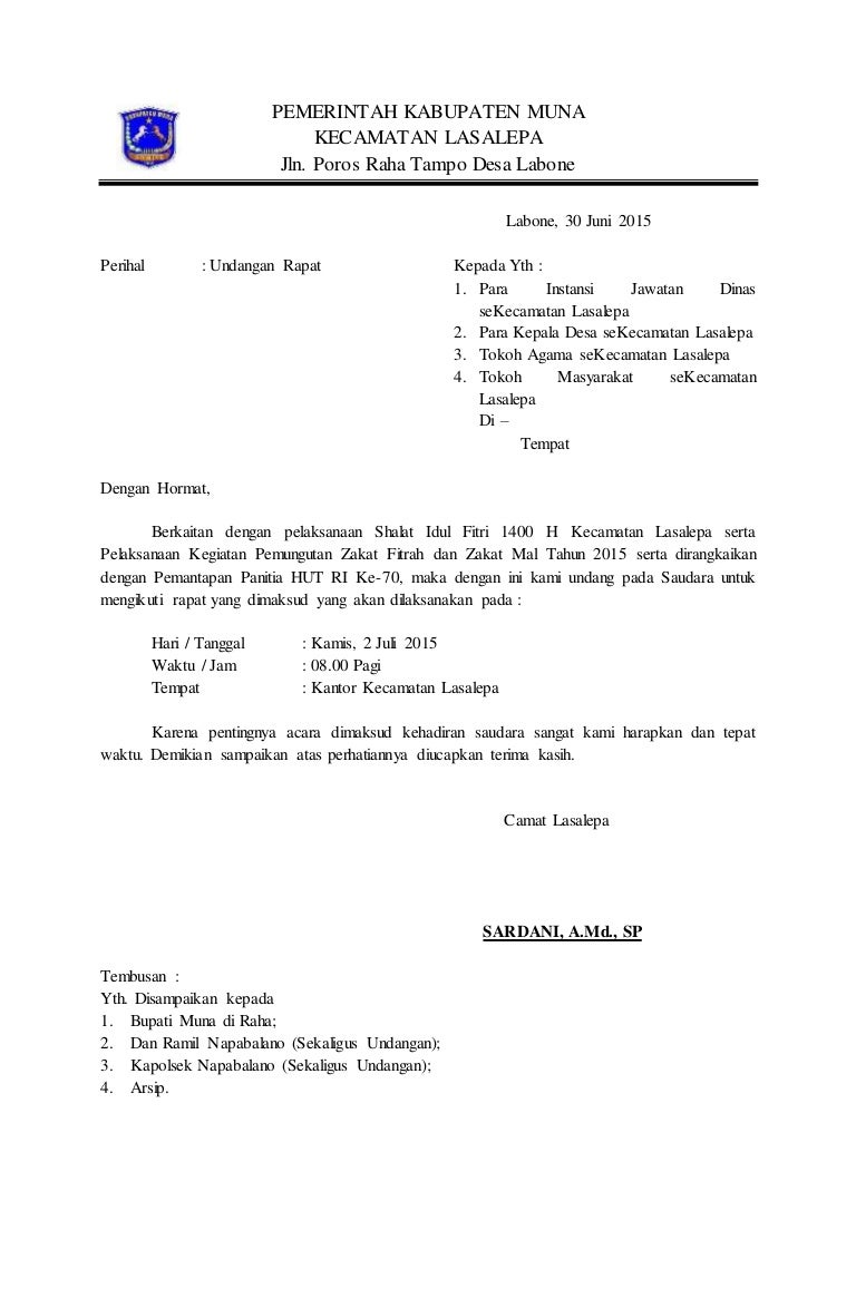 Contoh Surat Undangan Zakat Fitrah