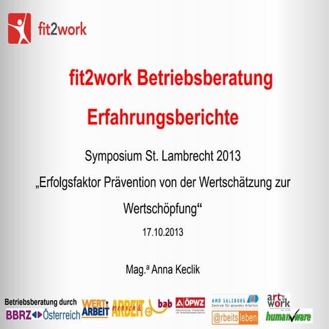 Fit2Work Mag. Anna Keclik
