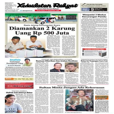 Kedaulatan Rakyat 8 Maret 2014