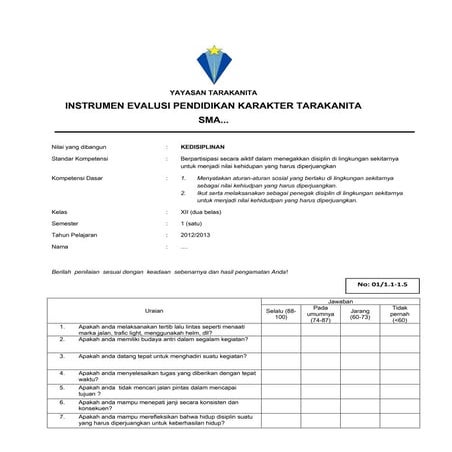Kedisiplinan xii sem 1(15)