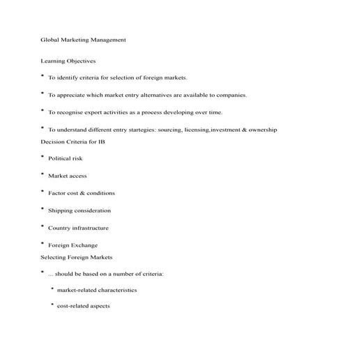 Keegan 7thed- ch08- market entry strategies