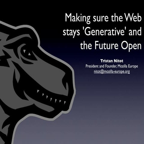 Keeping The Web Open and generative