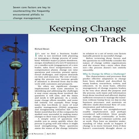 Keeping Change On Track Bevan