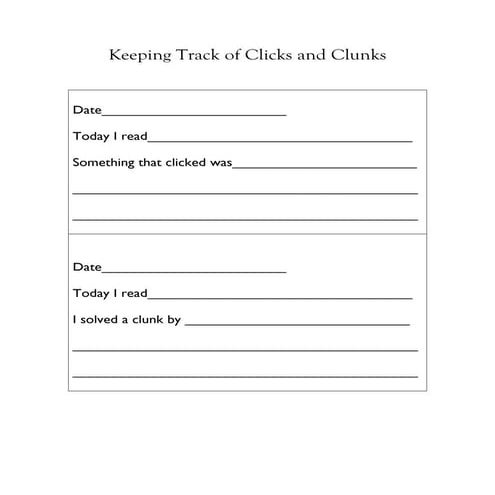 Keeping track of clicks and clunks