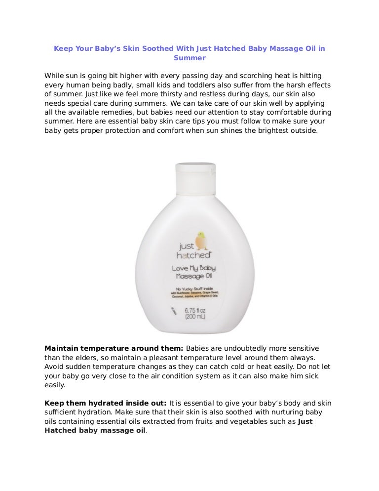 baby massage oil for summer season