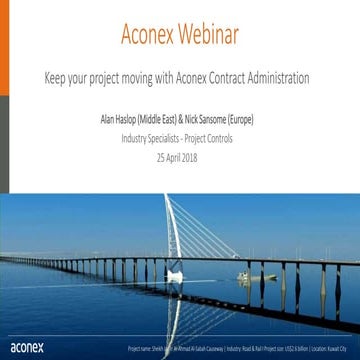Keep your project moving with aconex contract administration webinar slides