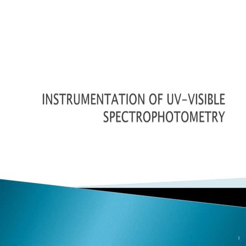 INSTRUMENTATION OF UV-VISIBLE SPECTROPHOTOMETRY