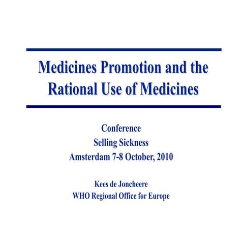 Kees de joncheere - Selling Sickness 2010