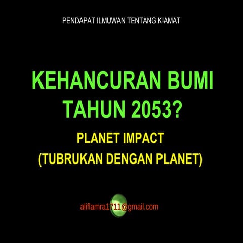 Kehancuran bumi tahun 2053