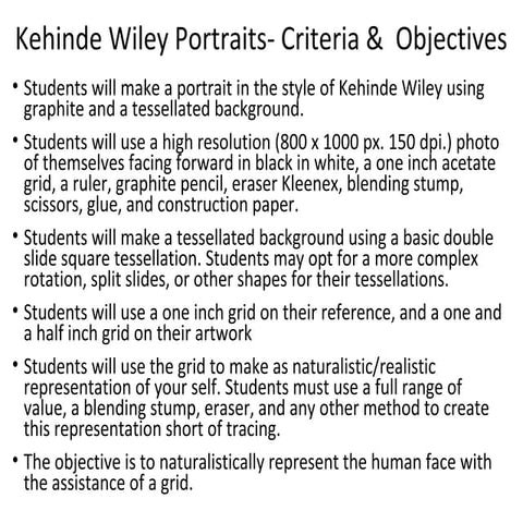 Kehinde Wiley Graphite Portrait