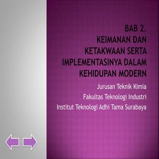 Keimanan dan ketakwaan serta implem...