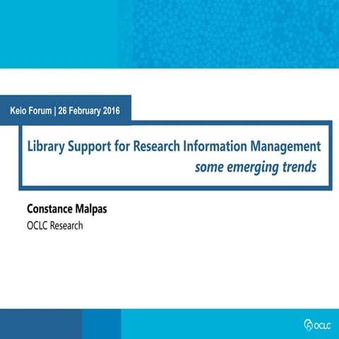 Library Roles in Research Information Management: some emerging trends