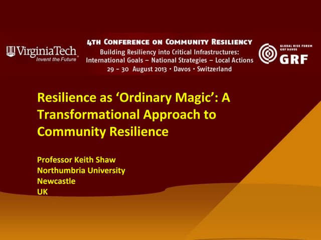 Keith shaw   resilience as ordinary magic