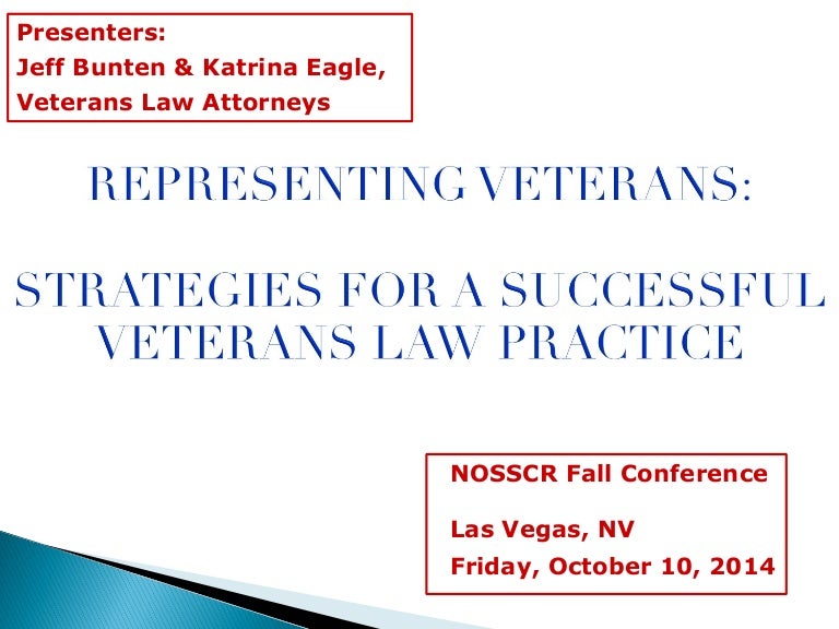 Practicing Veterans Law Part 1 NOSSCR