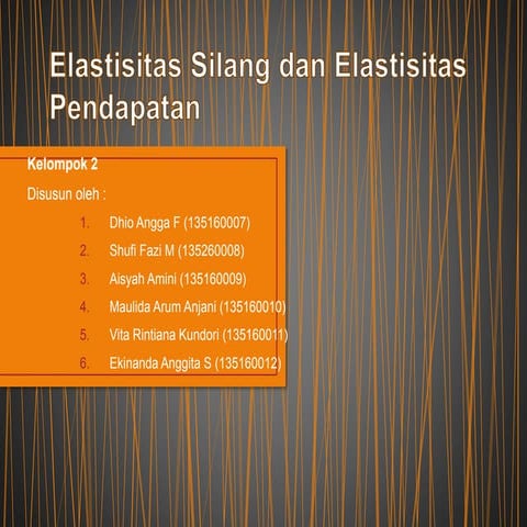 elastisitas silang dan elastisitas pendapatan
