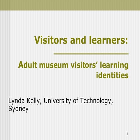 Adult museum visitors' learning identities
