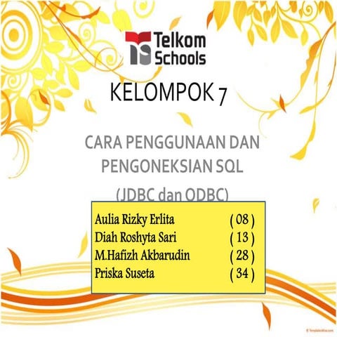 Cara Penggunaan dan Pengoneksian sql jdbc dan odbc | PPT