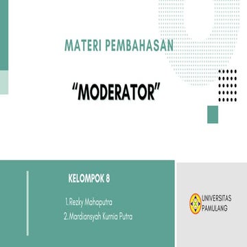 Moderator piblic speaking, event tips an