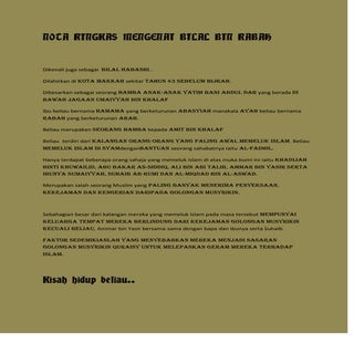 Kelahiran dan riwayat hidup bilal b...