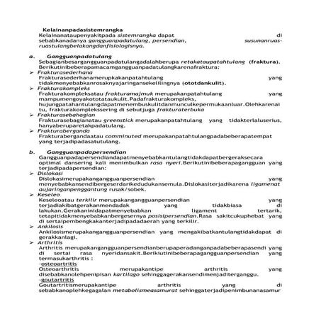 Kelainan pada sistem rangka