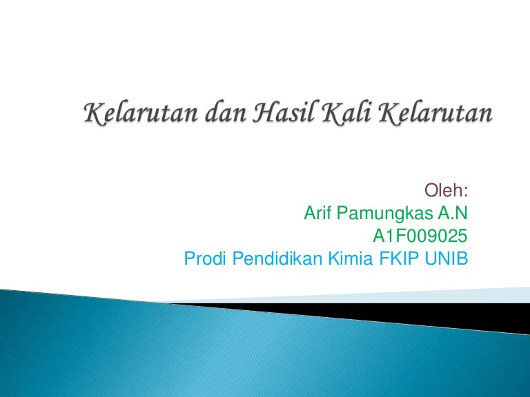 Kelarutan Dan Hasil Kali Kelarutan