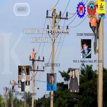 JARINGAN DISTRIBUSI SEKUNDER  (JTR)  SISTEM TENAGA LISTRIK