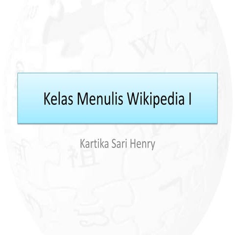 Kelas menulis Wikipedia I