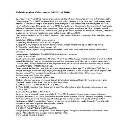 Kelebihan dan kekurangan ms