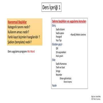 Kelime İşlemci Ders 01