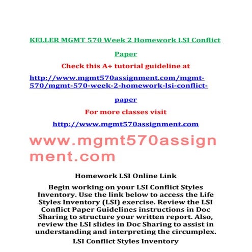 Keller mgmt-570-week-2-homework-lsi-conflict-paper