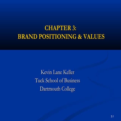  BRAND POSITIONING & VALUES