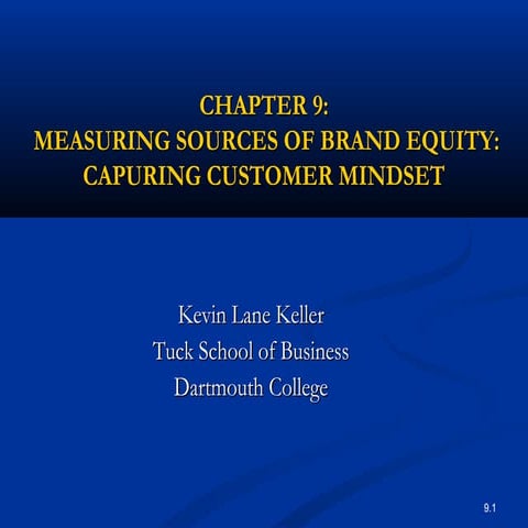 MEASURING SOURCES OF BRAND EQUITY: CAPURING CUSTOMER MINDSET