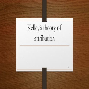 Kelley’s theory of attribution