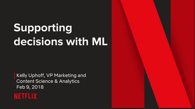 Supporting decisions with ML