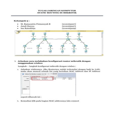Routing Static Menggunakan Winbox | PDF