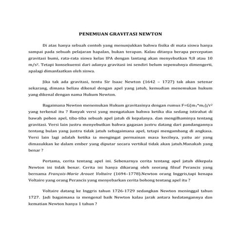 Gaya Newton, Hukum Kepler, dan Bumi 500 Tahun Kedepan